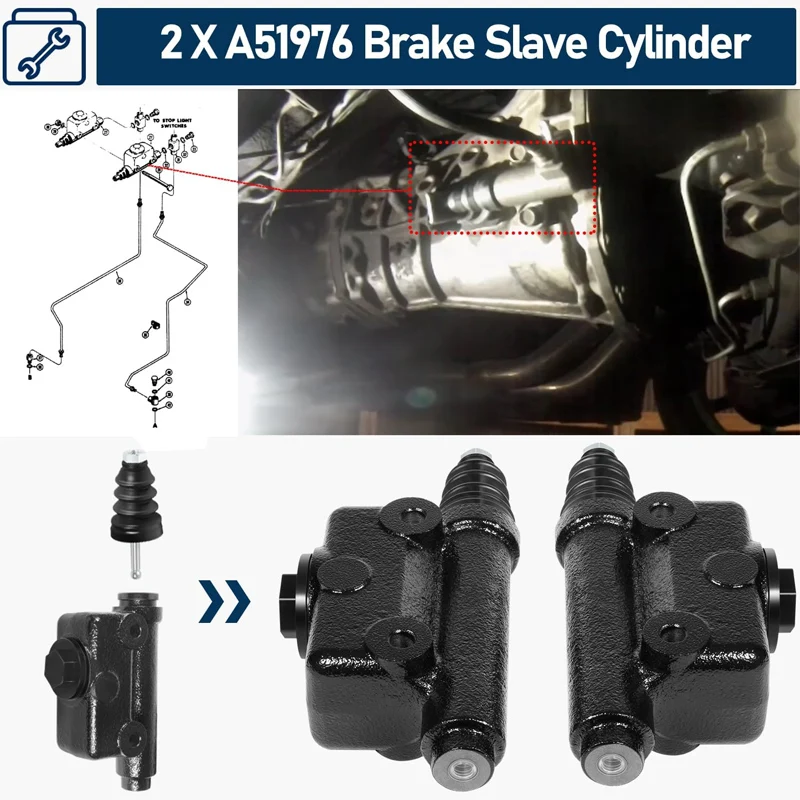 ブレーキマスターおよびスレーブシリンダーキット、2x A51976 l25419、ケース430、450、450b、450c、480、480b、480c、480d交換、A51976、l25419、g109413