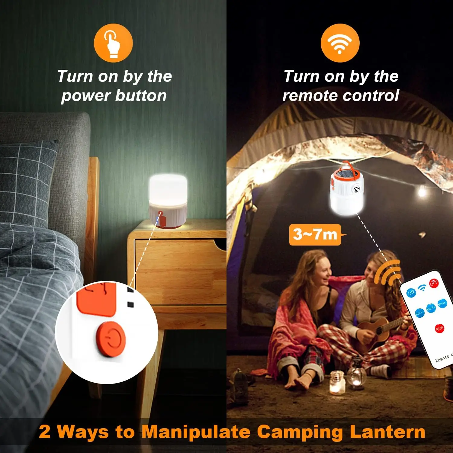 Solar Lamp with Usb Charging Solar LED Camping Lantern Portable Battery Operated Tent Light Bulb Long Lasting Rechargeable Lamp