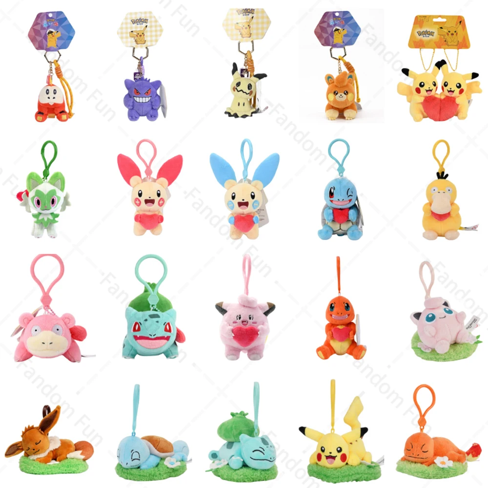 Pendentif en peluche Pokemon Dolll Mimikyu Fuecoco Pamo Gengar, sac à dos en peluche 6cm-13cm, jouet d'ornement, décoration de noël, jouet cadeaux