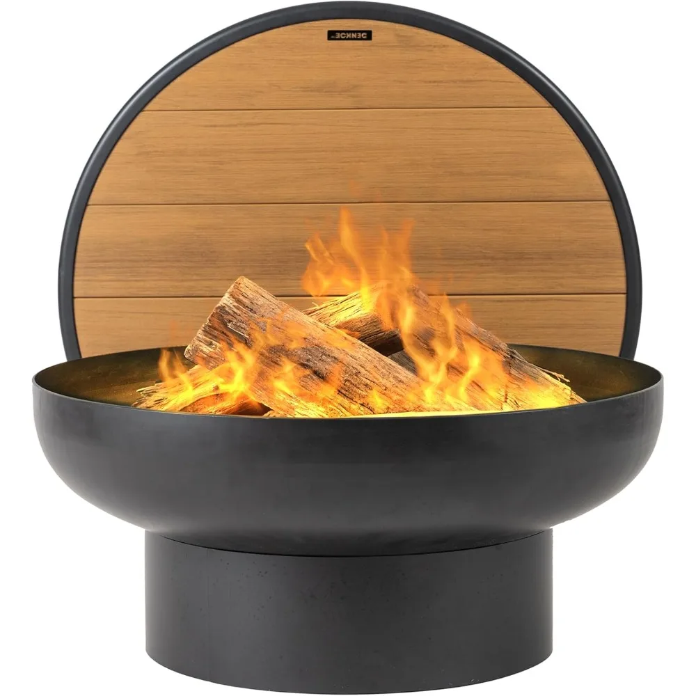 

Cast Iron Fire Pit Table with Lid, Extra Thick and Heavy Duty Fire Bowl, Deep Round Firepit for Outdoor Bonfire Gatherings