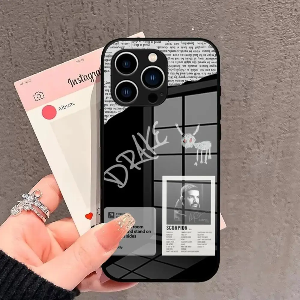 

Чехол для телефона Rapper D-Drake из закаленного стекла для iPhone 17, 16, 14, 15, 12, Pro 14 Plus 13 Pro MAX, чехлы для воздушных телефонов