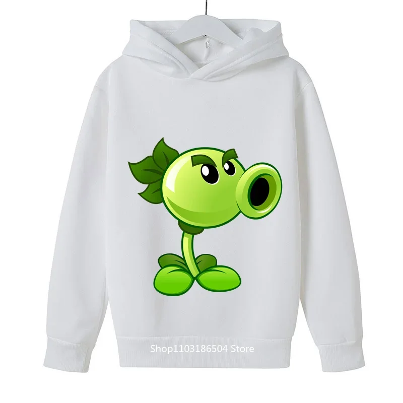 2024 Spring And Autumn Children Plants Vs. Zombies Fashion Clothing Boys Hoodie Set Pullover Girls Sweatshirt Casual Sweatpants