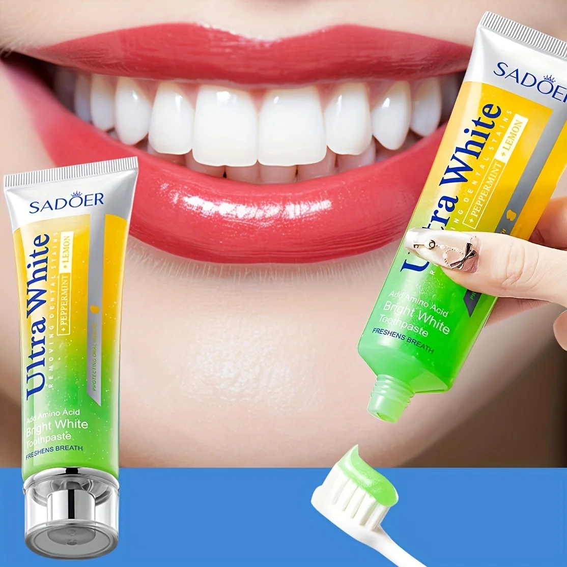 معجون أسنان مبيض بالليمون والنعناع لتنظيف الأسنان والنعناع والليمون معجون أسنان لتفتيح الأسنان منعش 100 جرام #2