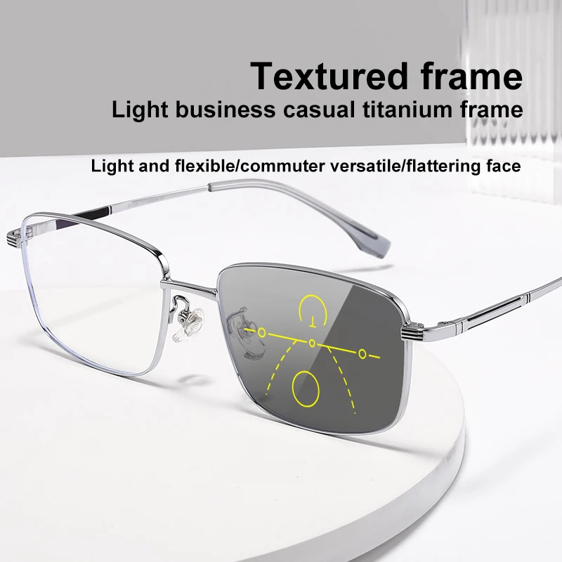 

VICKI Ultra Light Anti-blue Light Business Square Frame Glasses Can Be Customized Prescription Multi-focus Glasses 30825Y