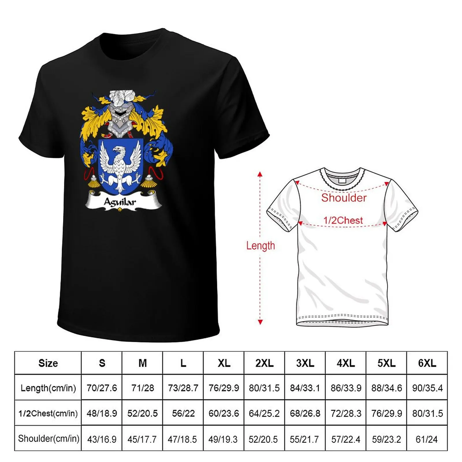 Aguilar Coat of Arms/Family Crest T-Shirt man t shirt cotton high quality T-Shirt