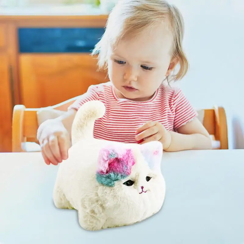 Toy Cat For Kids Stuffed Cat Plush Pretend Play Toy Plush Toys Electronic Cat Tail Wagging Interactive Toy Cat For Kids Easter