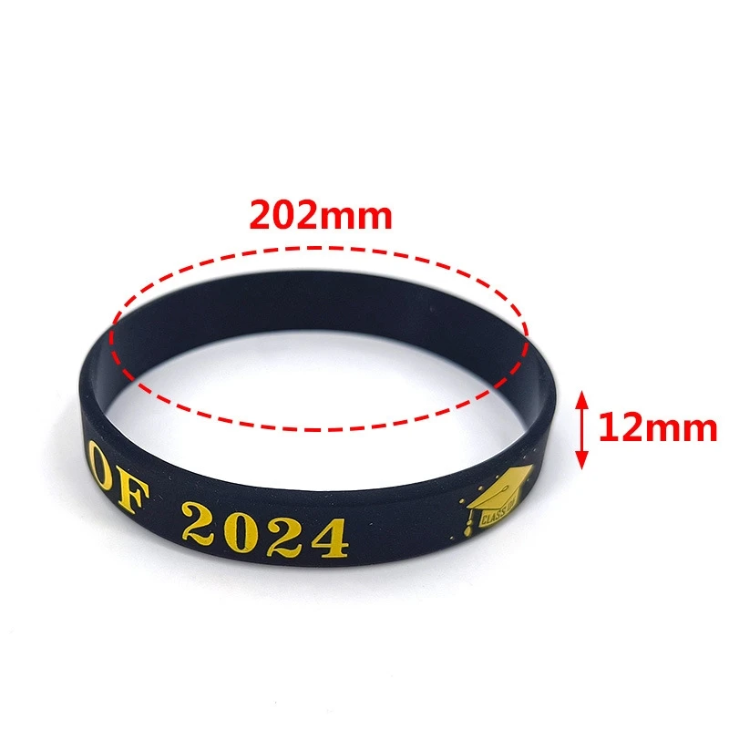 6 Pieces Bracelet 2024 Grad Silicone Wristband Graduating Celebration Bracelet 2024 Teachers Students Graduation Party Supplies