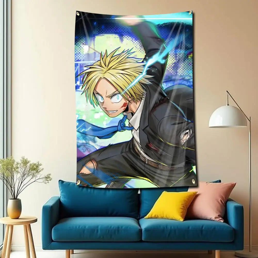 Shin A-Asakura Anime Sakamoto Flag Tapestry Banner for Bedroom Living Room Outdoor Camping Custom Supported