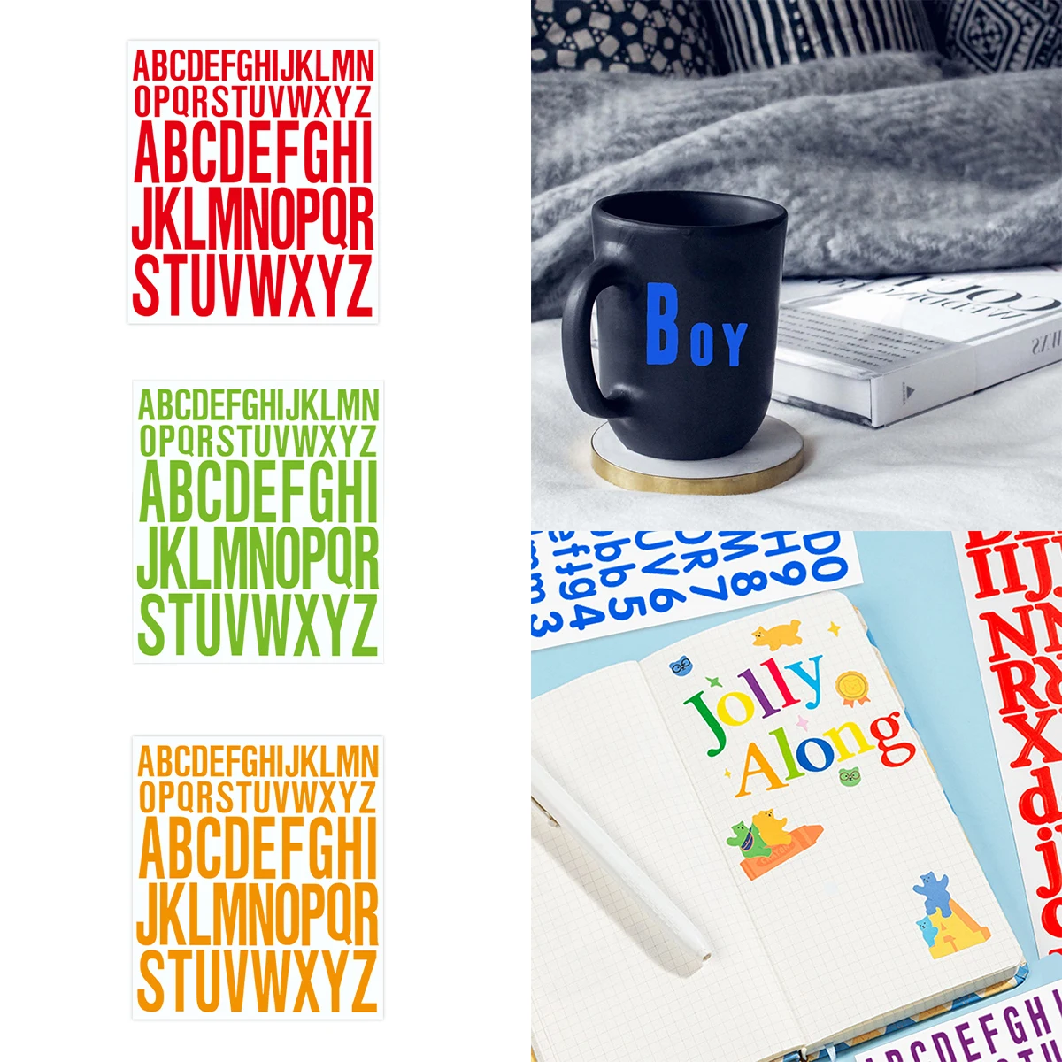 Alphabet Stickers Self-adhesive Capital Letter Stickers Scrapbook Logos Notebook Waterproof Stickers Decoration