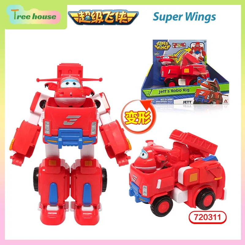 Super Wings Anime Figure Transforming Robot Jett Dizzy Sound and Light Dayong Base Transforming Fire Truck Toy birthday gift