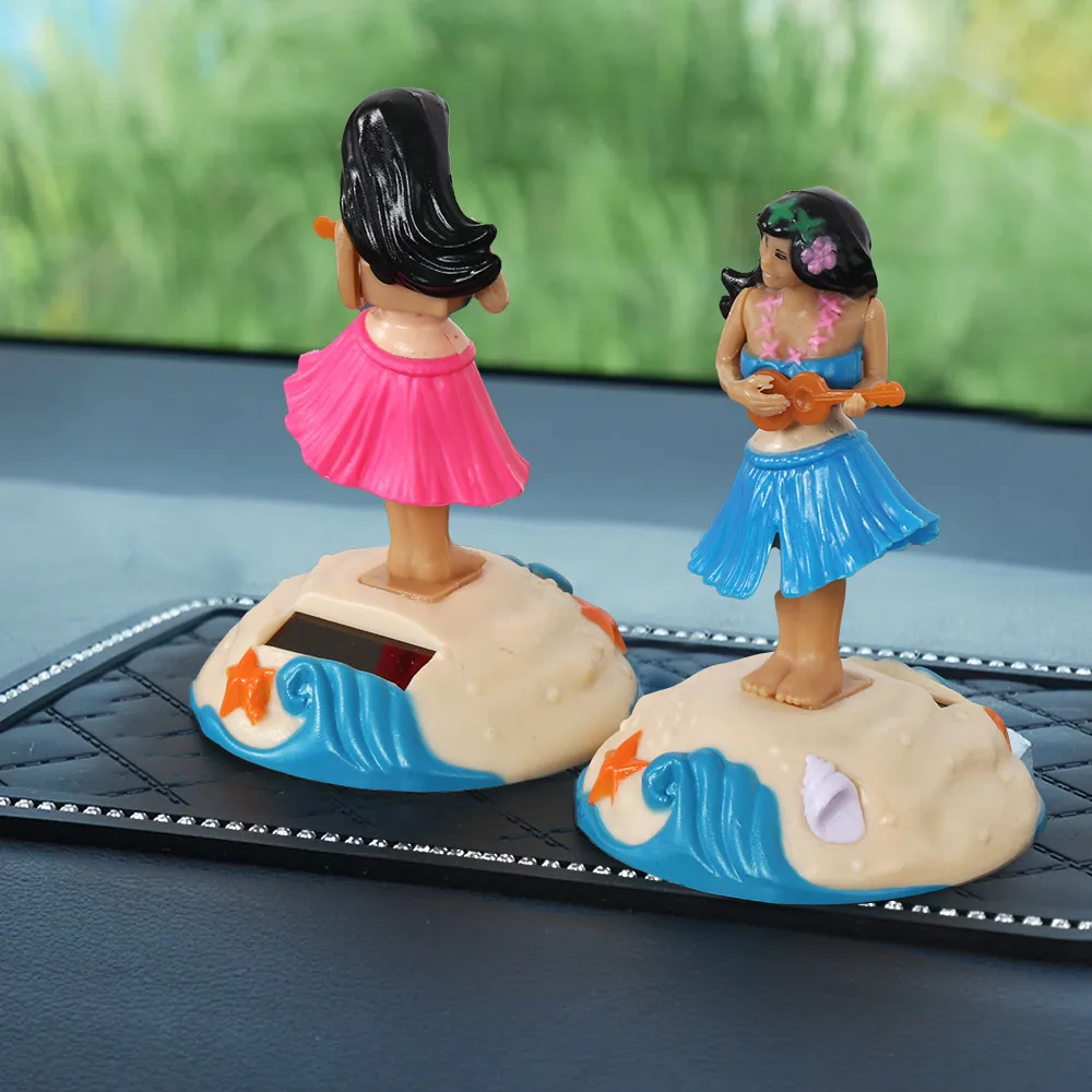 Juguete de cabeza agitadora alimentada por energía Solar de alta calidad, decoración de salpicadero Interior de coche Hula, muñeca de baile de chica hawaiana, adornos de coche, regalo