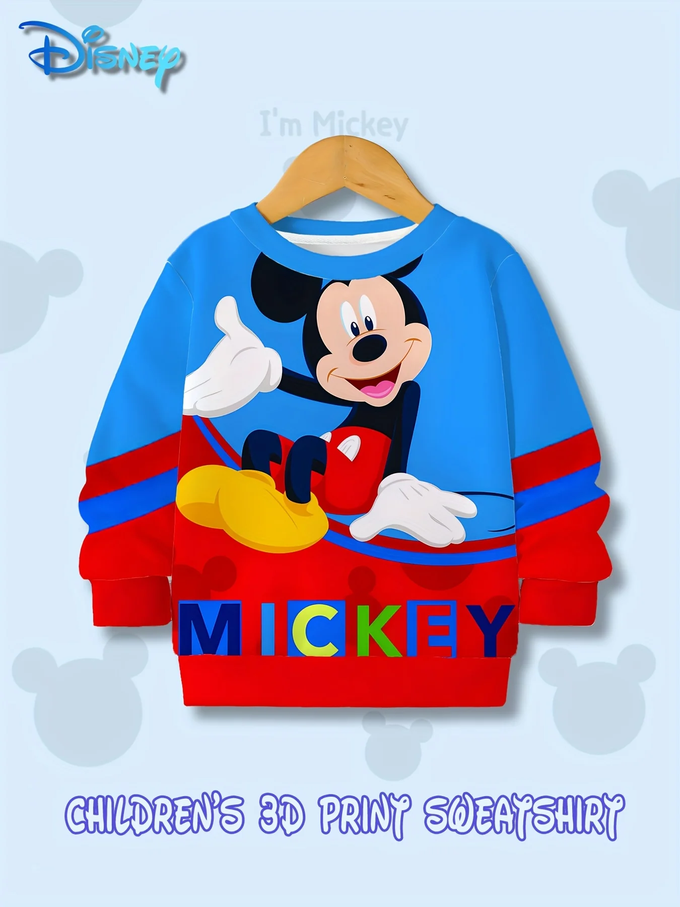 حار بيع الاطفال الخريف الشتاء الأعلى، ديزني البلوز، الكلاسيكية ميكي الأحمر الأزرق الطباعة، الفتيان الفتيات ملابس خارجية وطبقة الأساسية