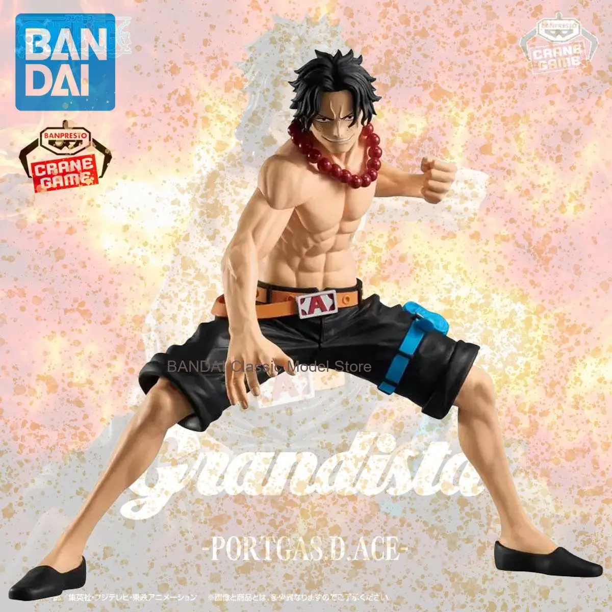 

Официально лицензированная фигурка BANPRESTO Grandista Portgas D Ace, аниме-модель, цельная фигурка, натуральная игрушка