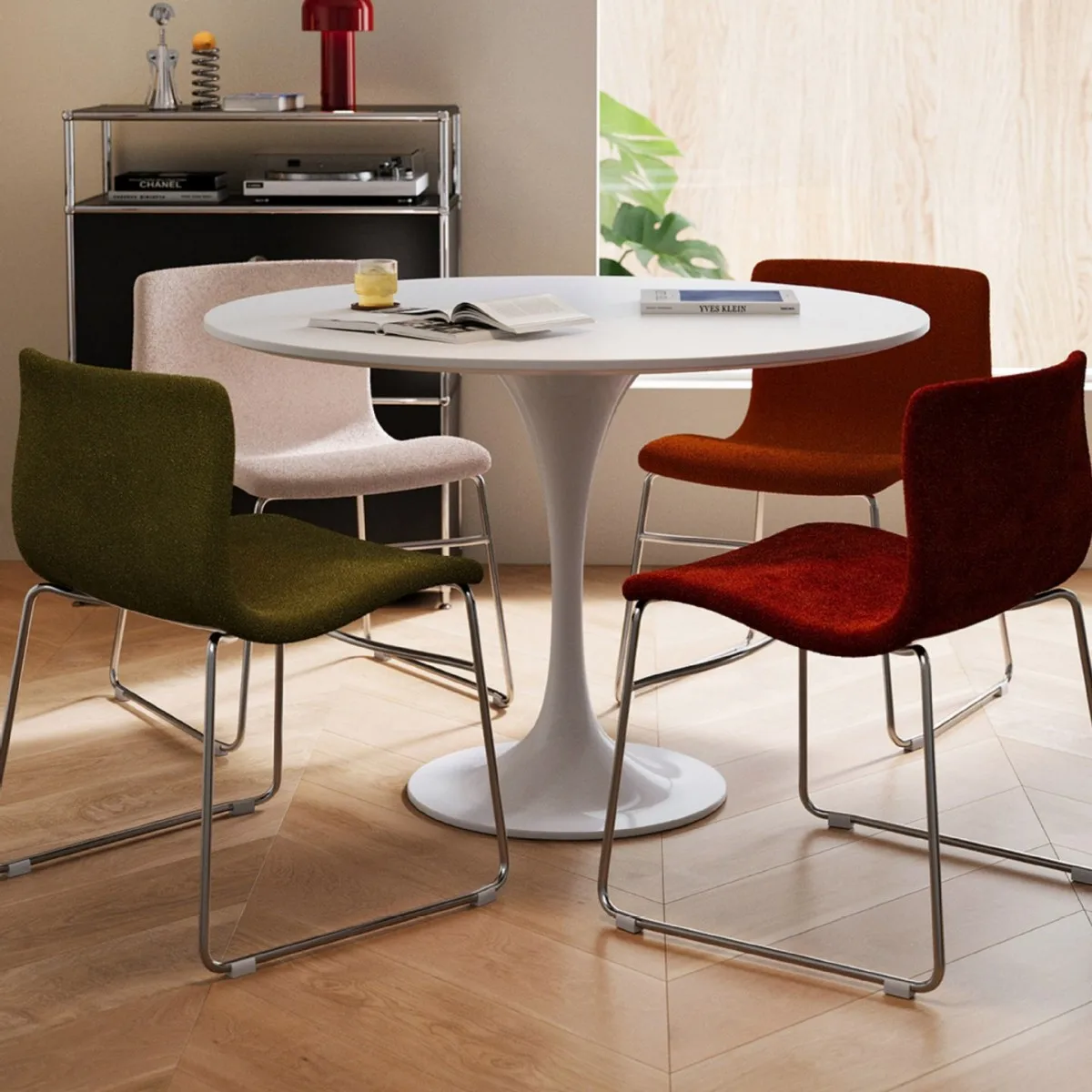 Stackable dining  Small apartment does not take up space for storage Dining  and  backrest Soft bag Thickened dur