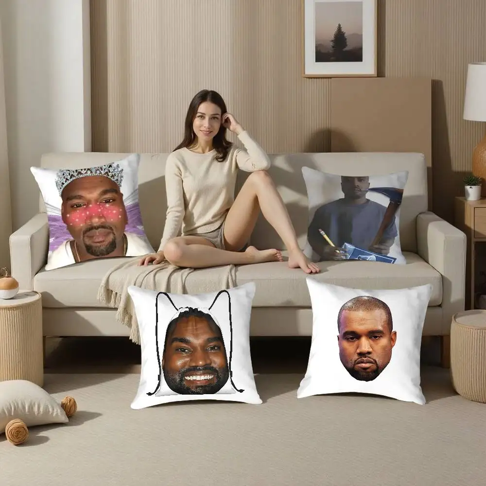 Funny K-Kanye West M-MemeT Pillow Case Plush Fabric Soft  Pillowcase Double Sided Print Cushion Cover Household Gifts
