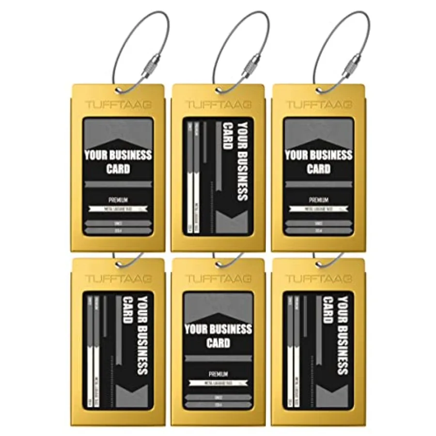 

Luggage Tags Business Card Holder by TUFFTAAG - Durable Travel ID Bag Tag in Multiple Color Options, Perfect for Suitcases, Bac