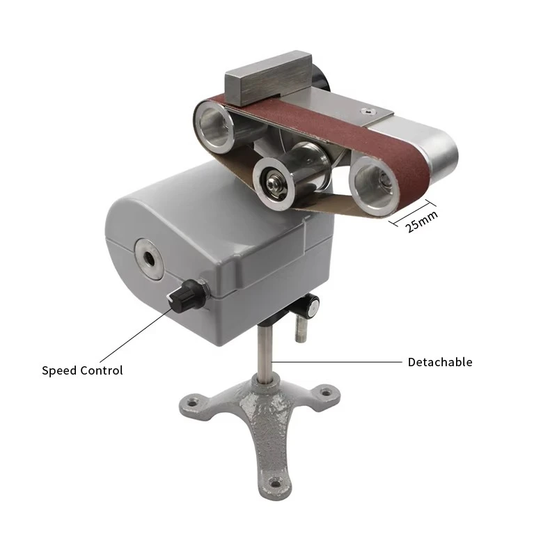 Includes 6 Belts for Grinding，Durston Jewelers Belt Sander Compact 50W Variable Speed with Free-Standing & Bench Mount