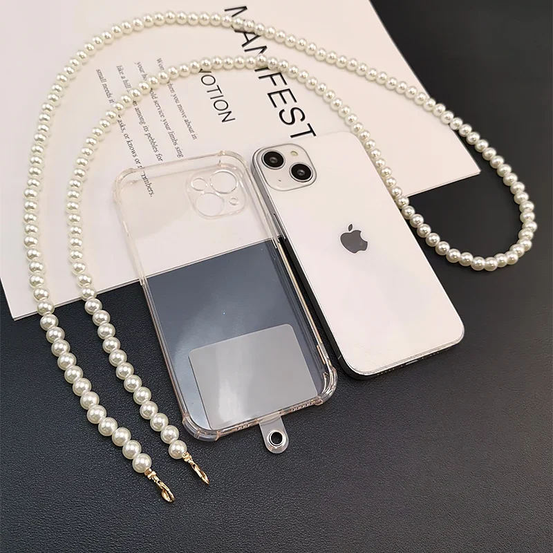 

Телефонный шнурок длинный кросс-боди ожерелье цепь ручной бисерный пластиковый жемчужный ремешок анти-потеря ремень Универсальный зажим сумка для телефона