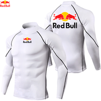 Red Bull Men Sport T-Shirt Quick Dry Bodybuilding Running Shirt Long Sleeve Compression Top Gym Shirt Men Fitness Tight Rashgard