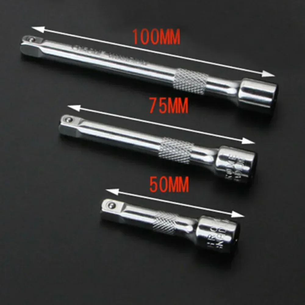 3pcs Extension Extender Bar Set 1/4inch Drive Ratchet Wrench Socket Kit Tools Sliding Rod, Small Square Rod, Etc