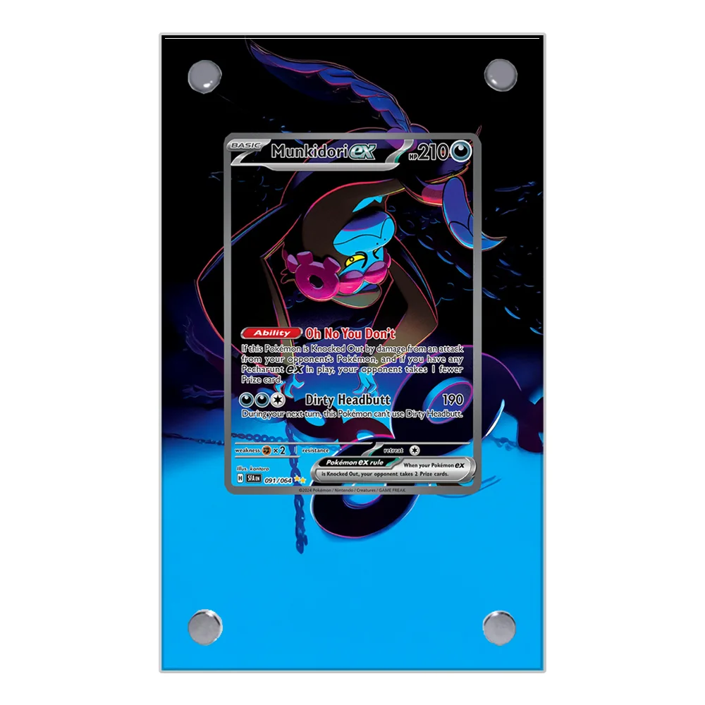 Pokemon Fezandipiti Pecharunt Estendido Arte Display Caso Coleção Cartão Estendido Pintura Psa Anime Display Rack Excluindo