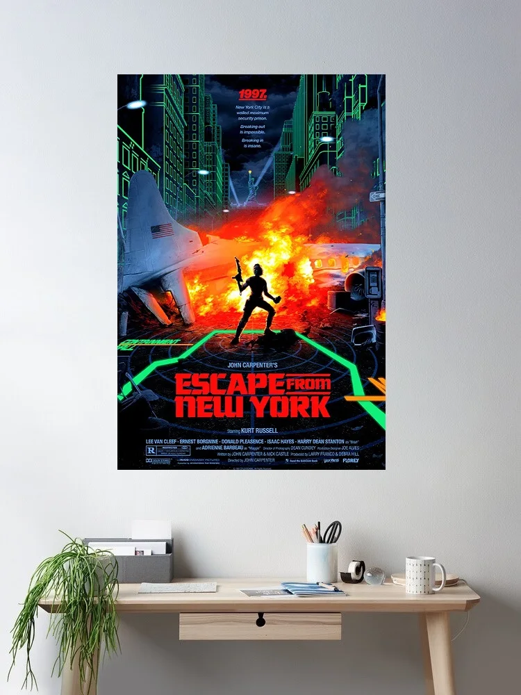 Escape from New York (1981) Movie, Print Art Canvas Poster,Living Room , Home Wall Decor Picture