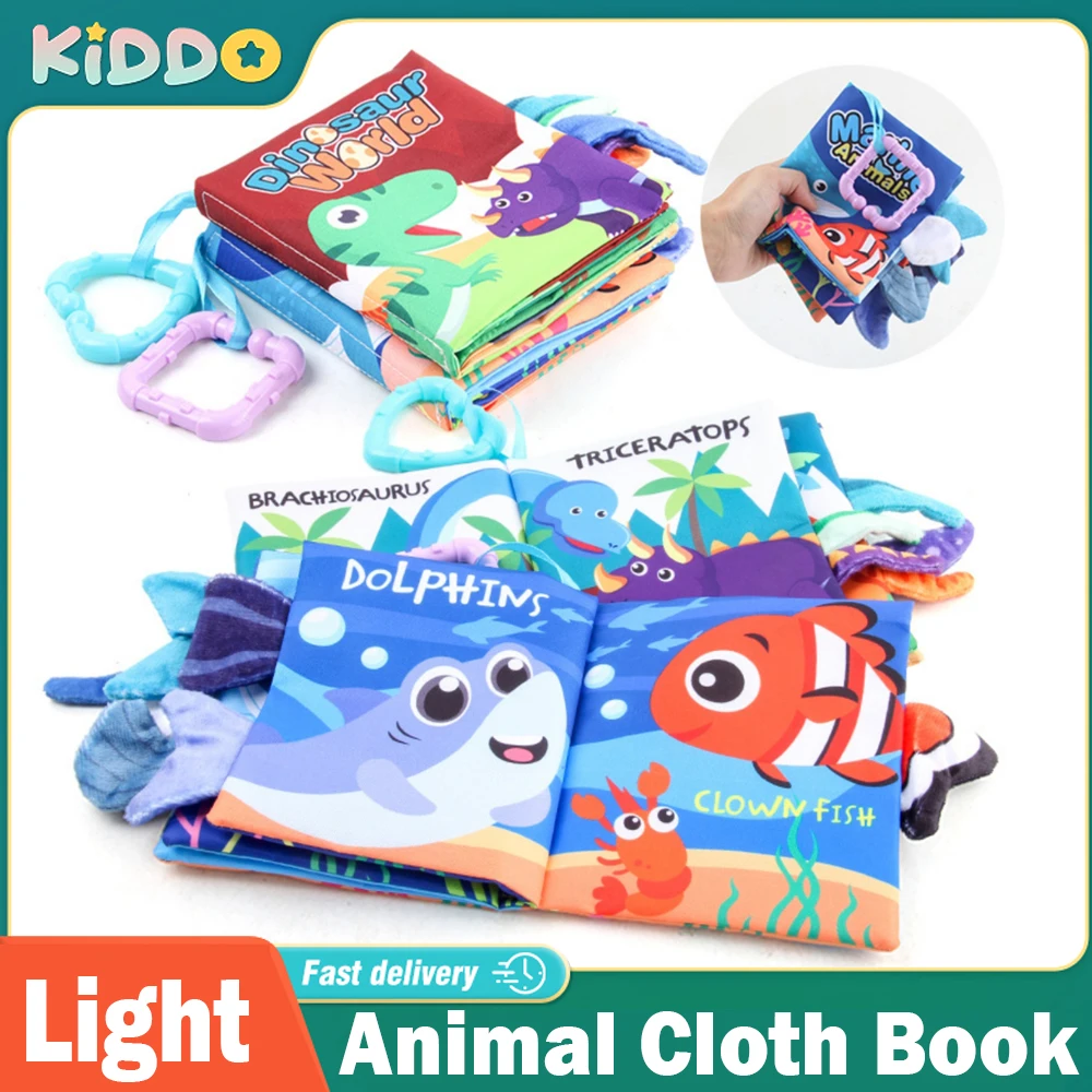 Livro de pano do bebê livros sensoriais para bebês animais montessori brinquedos educativos infantil livro de atividades macios brinquedos do bebê presentes de natal