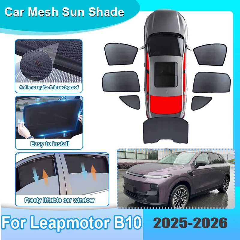 

Солнцезащитный экран для автомобиля Leapmotor B10 2025-2026: сетчатый козырек, блокирующий УФ-лучи, теплоизоляция, шторка на лобовое стекло, автоаксессуары