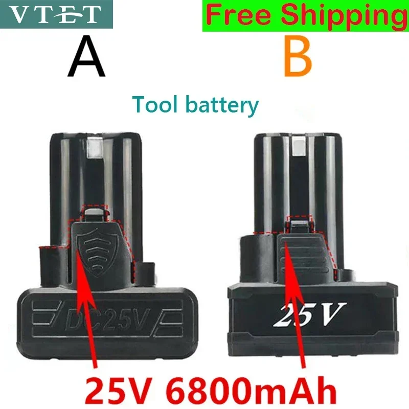 

2024 New 25V 6800mAh Universal Rechargeable Lithium Battery for Power Tools Electric Screwdriver Electric Drill Li-ion Battery