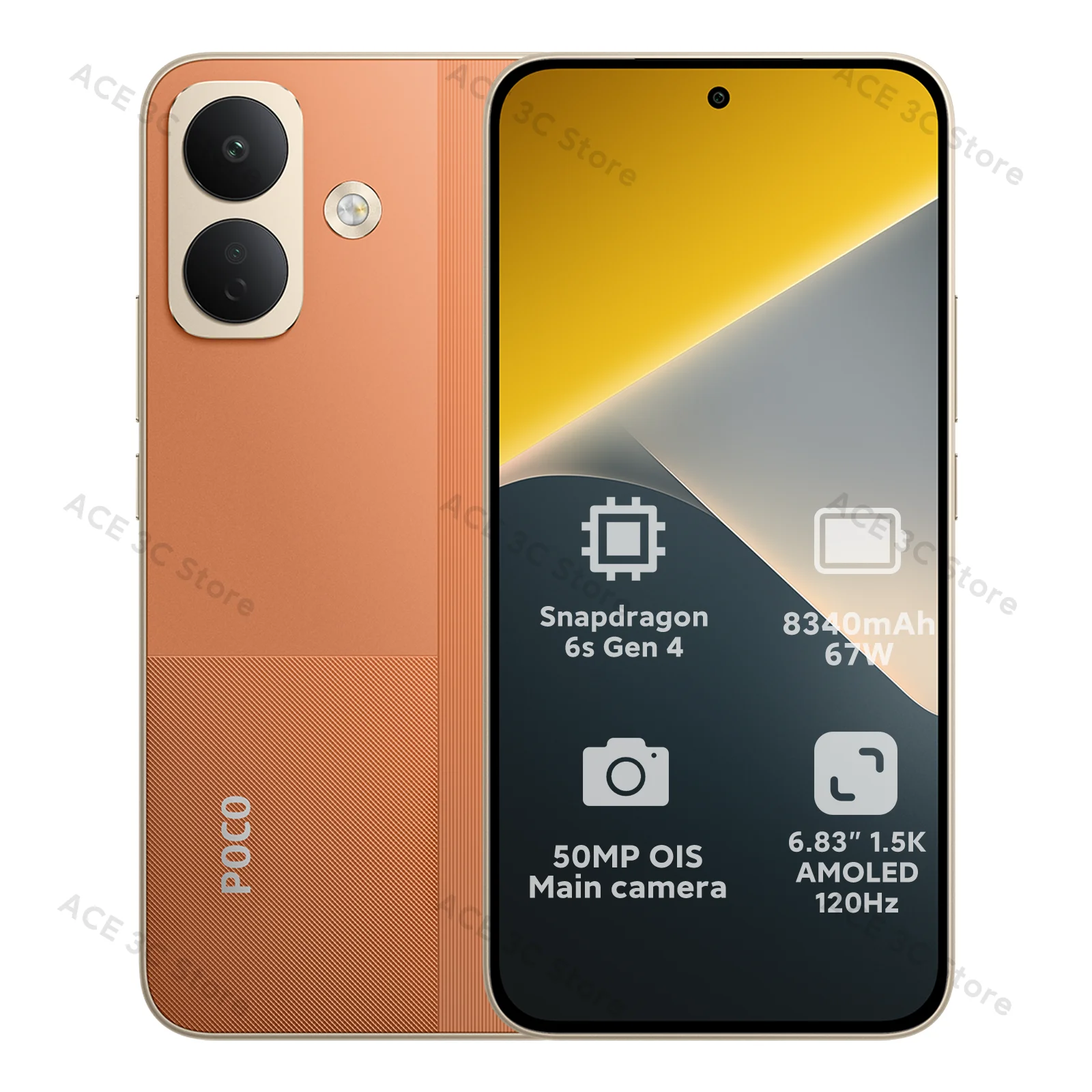 Globale versie POCO X8 Snapdragon 6s Gen 4 smartphone, 8340mAh batterij, 67W HyperCharge, 50MP hoofdcamera met OIS, 6,83" 1,5K ultrahelder AMOLED-scherm, IP68, POCO mobiel