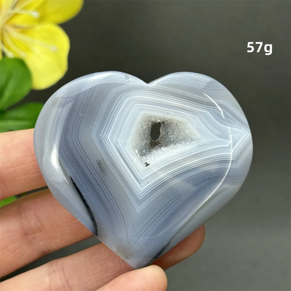Natural Agate Geode Heart-Sshaped Mineral Ccrystal Collection Reiki Energy Hhealing Meditation Home Garden Decorative Gift