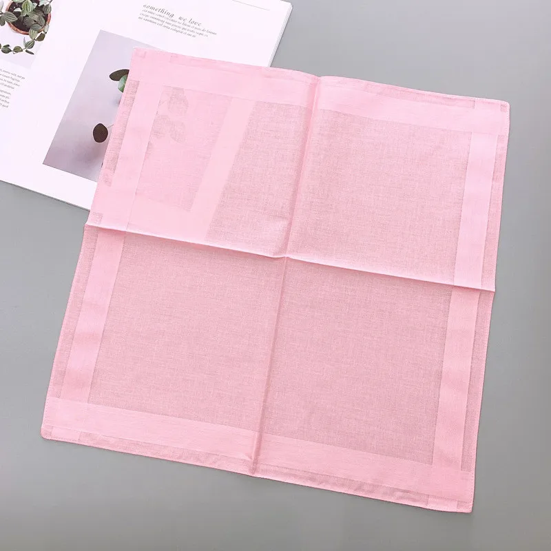 3Pcs 40x40cm Square Solid Color Handkerchiefs Classic Vintage Cotton Towel Wedding Xmas Party Gift