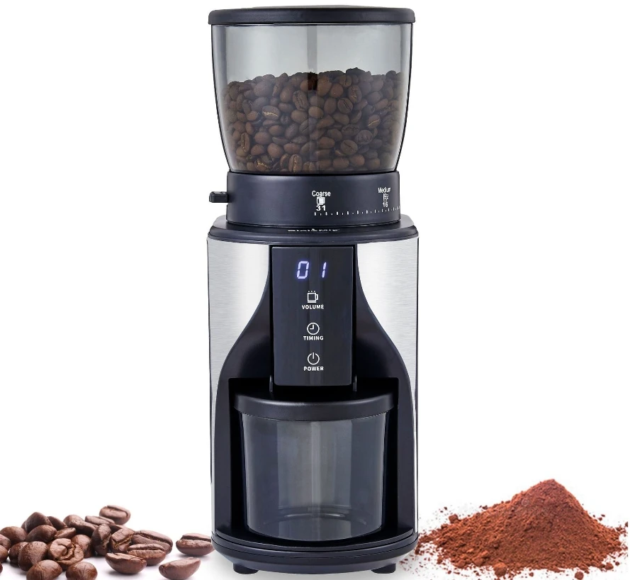 Commercial and Home Use Electric Espresso Coffee Bean Grinder Metal Burr Spice Nut Mill Machine for Hotels Cafes Shops