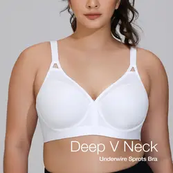Wingslove Plus Size High Impact Sports Bra Bounce Control Underwire Maximum Support GymTraining Sportwear Running Vest Underwear