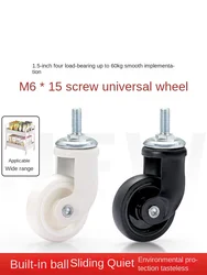 (4 Packs)-1.5 inch furniture caster M6 screw/trolley universal wheel rack/dining table caster/screw pulley