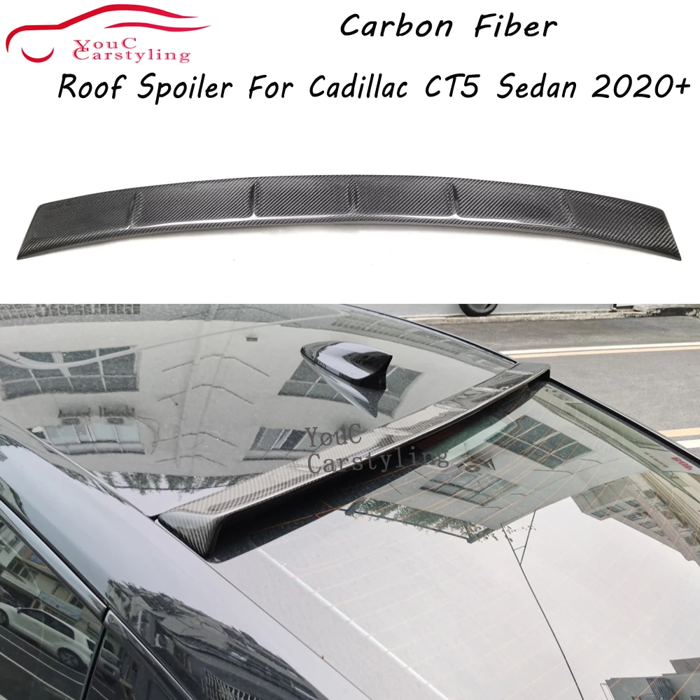 

GT5 Carbon Fiber Car Rear Roof Spoiler Wing For Cadillac Ct5 Sedan 2020+ Real Carbon Fiber