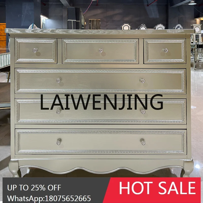 Furniture Mediterranean American Country Six Bucket Entrance Cabinet Board Wood Distressed Painted European Decoration Locker