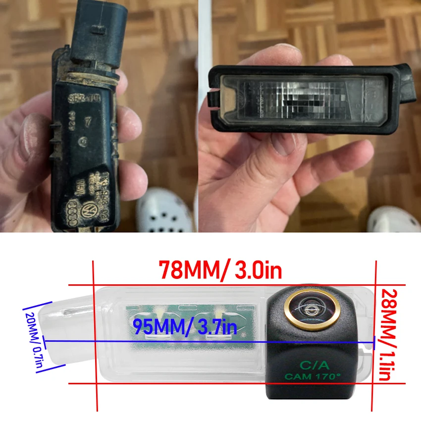 HD Car Rear View Back Up Reverse Camera CCD Night Vision Reverse Camera For Volkswagen Scirocco R GTS MK3 2008~2018 Golden Lens