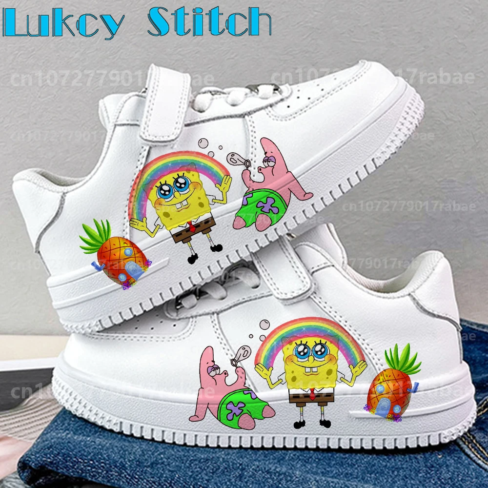 SpongeBob Shoes sneakers for children Student Casual basketball shoes Kid Sneakers girls boys Running Fashion Sports Shoes Gift