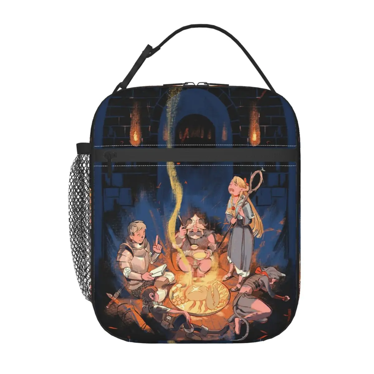 Delicious In Dungeon Meshi Anime Insulated Lunch Bag for Women Kids Portable Food Boxes Thermal Lunch Box Tote