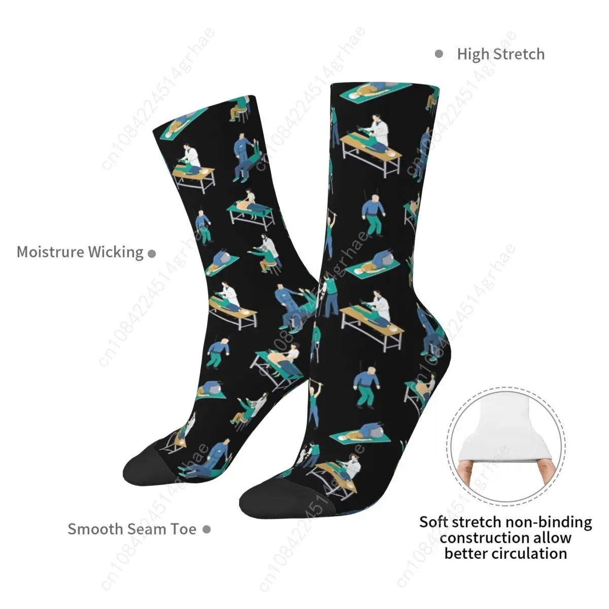 Physiothérapeute physiothérapeute cadeau de soins de santé chaussettes bas doux toutes saisons chaussettes longues pour homme femme cadeau d'anniversaire