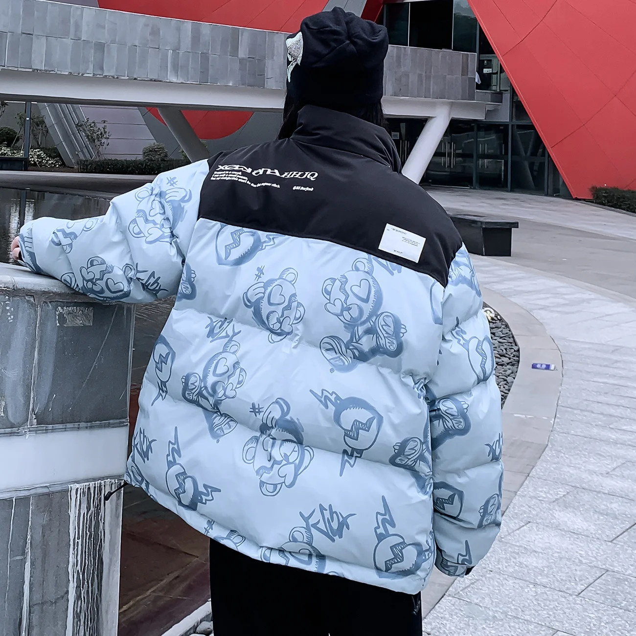 Jacket Down Men 2022 Winter Quilted Coat Women Zipper Puffer Broken Heart Bear Sherpa Jackets Fashion White Casual Clothes