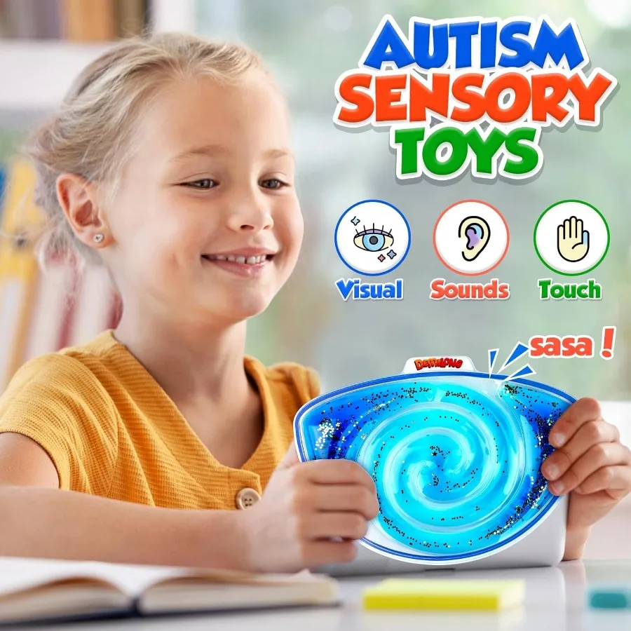 Squishy Sensory Toys for 4 Pack Fidget Toy Sensory Maze for Autism Stress Relief Toys for Calm Down Squeeze Fidget Toy Filled G