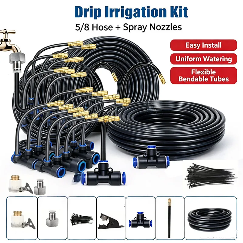 DIY 5-20M Free Bending Universal Spray Kit for Backyard Cooling Humidification Sprayer Garden Flowers Plant Watering Irrigation