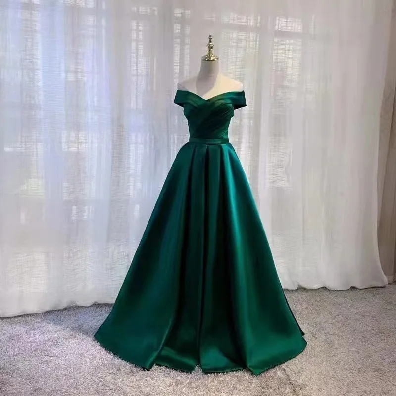 Lzpove einfache neue Boots hals falte a-line Abendkleid schnüren elegante kurze Ärmel boden lange Party formelle Kleid Frau