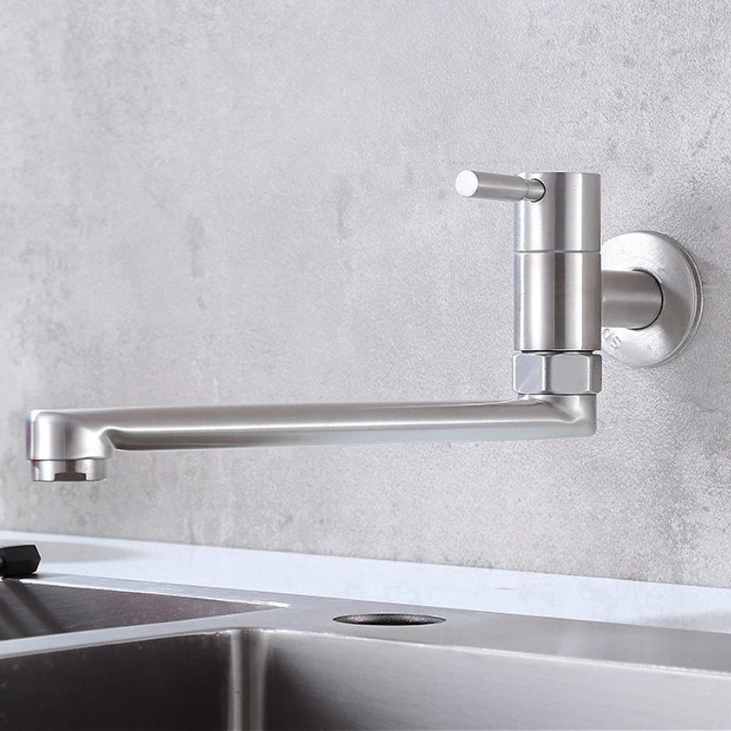 

Настенные одинарные смесители для холодной кухни, смеситель для раковины из нержавеющей стали, балкон, швабра с одной ручкой, смеситель для бассейна, смесители для ванной комнаты