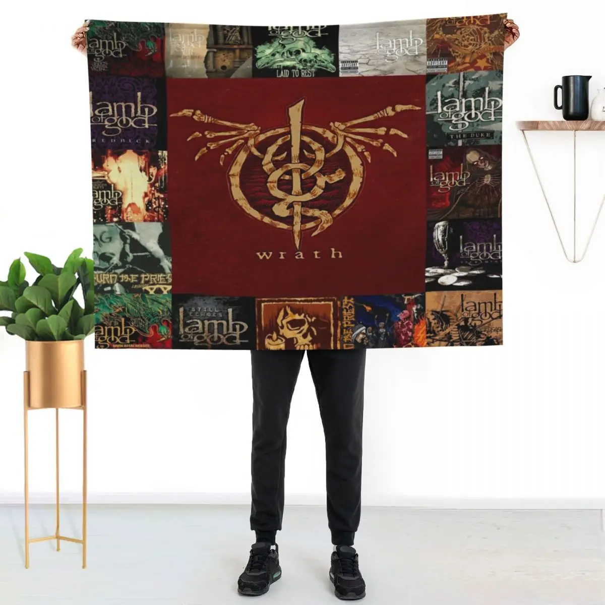

Ai lamb of god Albums Quilt For Fans Throw Blanket Color Fast Cozy Throw Blanket