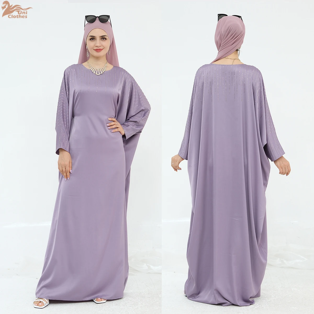2025 roupas islâmicas eid luxo kaftan abaya dubai strass cetim borboleta abaya batwing modesto abaya feminino vestido muçulmano