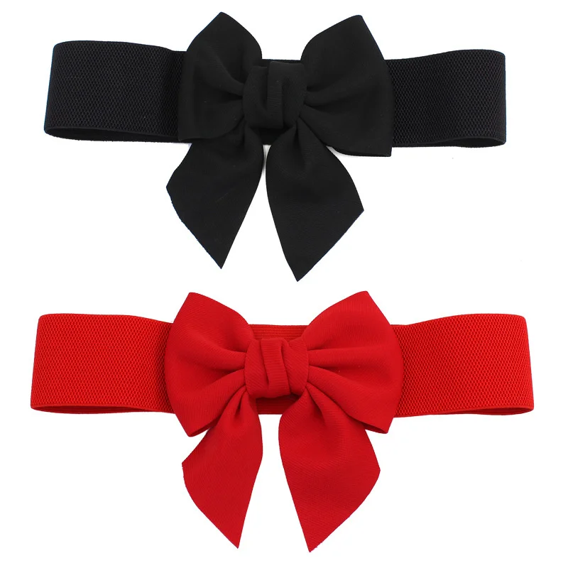 Women Big Bow Waistband Elastic Wide Waist Belt Fashion  display picture 3