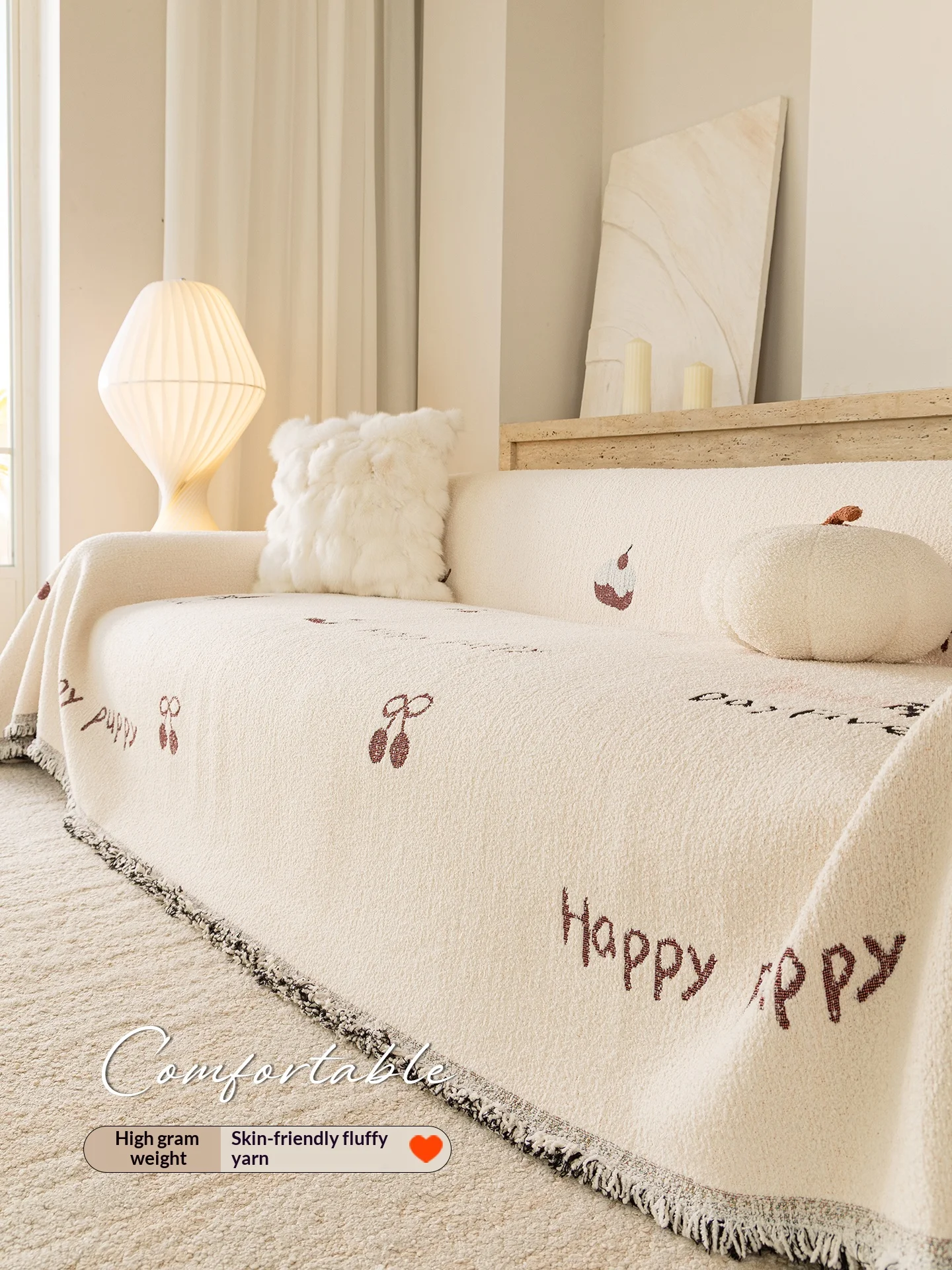 

Home Living Room Sofas Blanket Cover Thick Chenille Sofa Cover Cat Resistant One Piece Design Elegant Stitch for 2/3/4 Seater